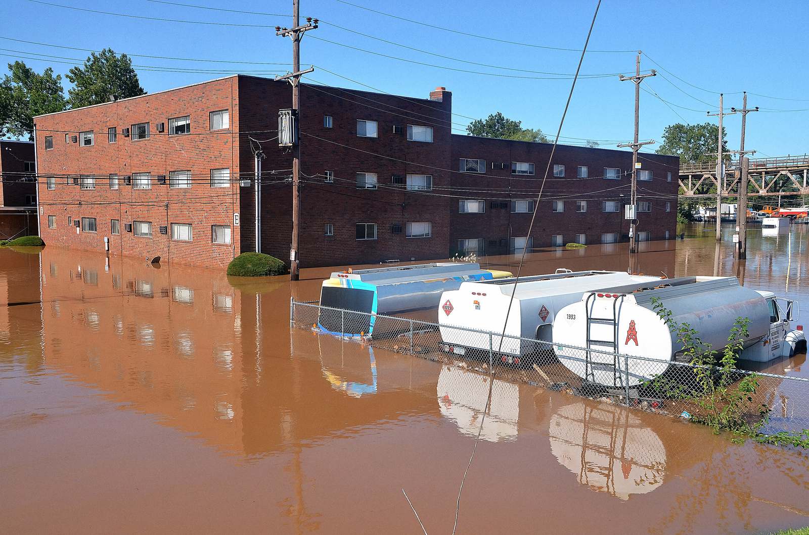 Norristown flooded by the remains of Hurricane Ida, September 2021. The Schuylkill crested at 26.85 feet.