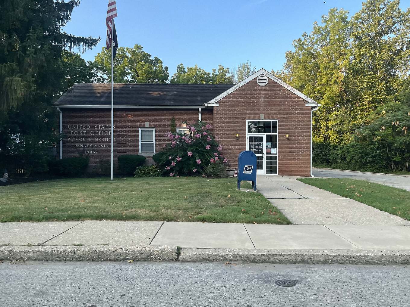The post office at Plymouth Meeting, 19462. The name spans two townships, Plymouth and Whitemarsh.